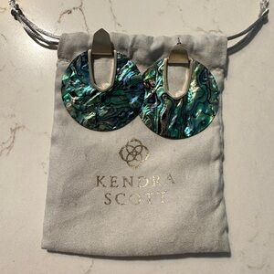 Kendra Scott Green Circular Earrings with gold Accents